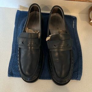 All Saints Black Leather Sammy Loafers